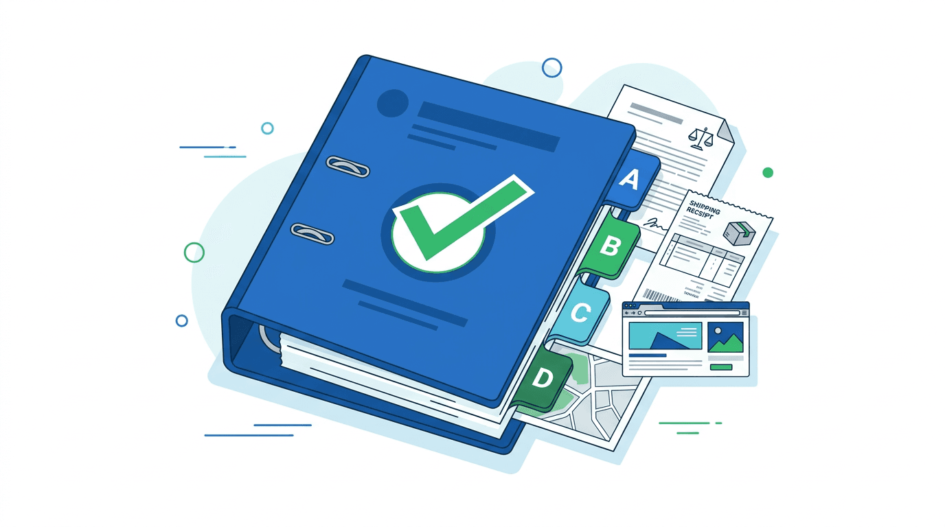 Organized chargeback evidence exhibits